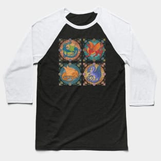 Medieval Celtic Dragon Collection Baseball T-Shirt